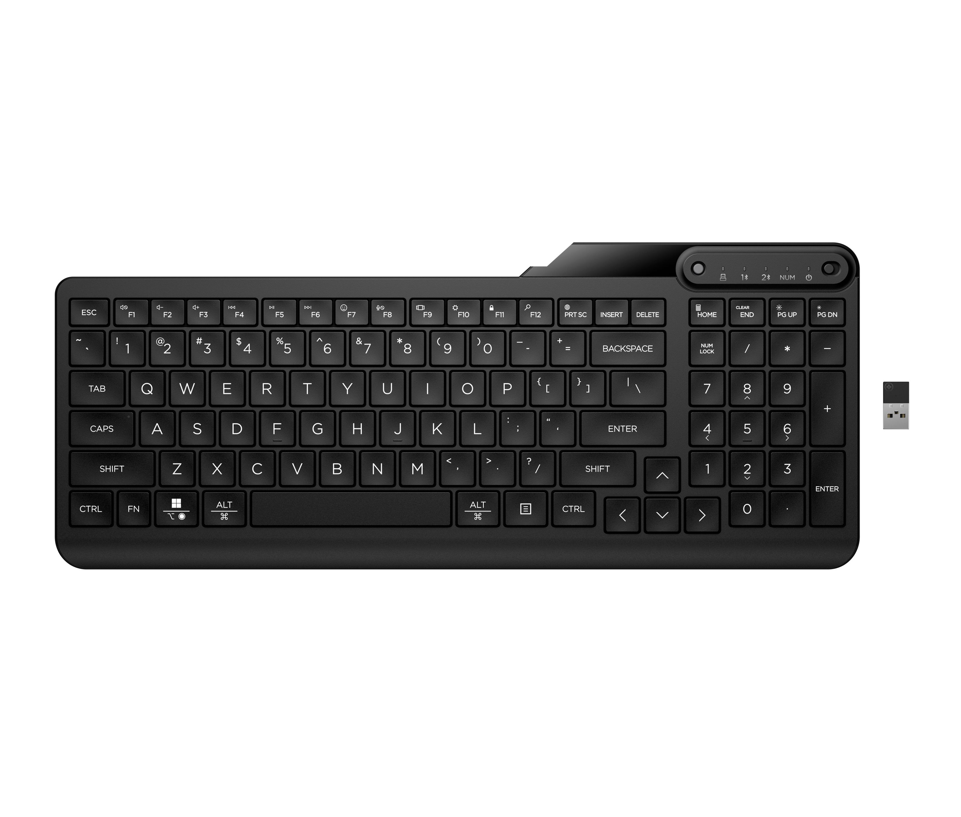 HP 475 dual-mode draadloos toetsenbord - Zwart