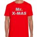Bellatio Decorations Mr. X-mas Foute Kerst T-shirt - Rood met Zilveren Glitter Letters - Heren L