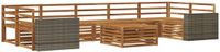 vidaXL Hoek loungeset 7 zitplaatsen Naturel Massief Acacia Hout