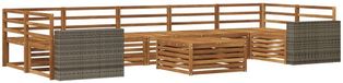 vidaXL Hoek loungeset 7 zitplaatsen Naturel Massief Acacia Hout