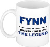 Bellatio Decorations naam cadeau mok - Fynn - man myth legend - koffiemok - 300 ml - collega - vaderdag