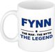 Bellatio Decorations naam cadeau mok - Fynn - man myth legend - koffiemok - 300 ml - collega - vaderdag