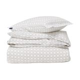Nordic Nest Lexington Rattan Printed 220x220 cm White Bedding Set