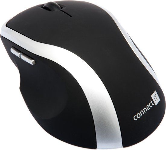CONNECT IT CI-261 Muis Kantoor Rechtshandig RF Draadloos Laser 1000 DPI Zwart/Zilver