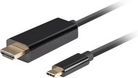 Lanberg Kabel USB-C naar HDMI stekker/stekker, 4 K, 60 Hz, 0,5 m, zwart