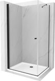 Mexen Pretoria cabine de douche battante 80 x 100 cm, transparent, noir + receveur de douche Flat