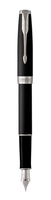 Parker Sonnet Vulpen | Zwart/Zilver | Fijne punt | Geschenkdoos