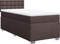 vidaXL Boxspringbed met matras, donkerbruin, 100x200 cm, met stoffen bekleding