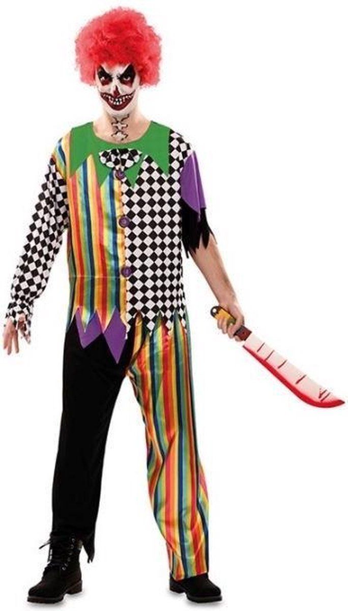 Witbaard Verkleedpak Scary Clown Zwart/wit Maat S