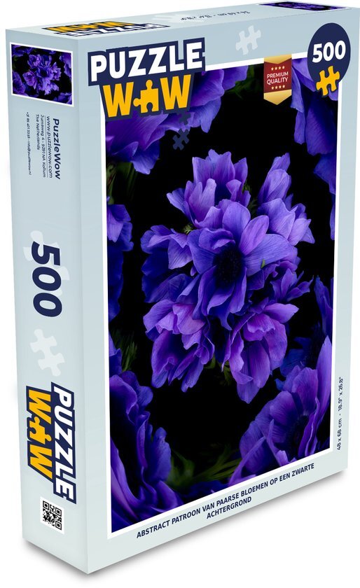 MuchoWow Puzzel Patroon - Bloemen - Paars - Legpuzzel - Puzzel 500 stukjes