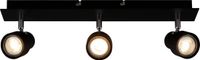 Briloner ROCK - Plafondlamp - 3 Spots - Draaibaar - Zwart