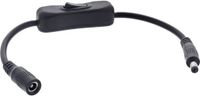 InLine DC verlengkabel met schakelaar | 5,5 x 2,5mm | zwart | 0,20 meter