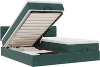 vidaXL Ottomaans bedframe met matrassen, donkergroen, 200x200cm, fluweel