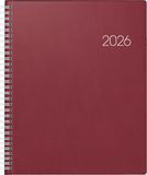 BRUNNEN Boekkalender Mod. Manager Wt 7 weektimer 2026 | 210×260 mm, kunststof, wijnrood