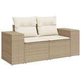 vidaXL 9-delige Loungeset met kussens, polyrattan, beige