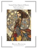 Stained Queen of Hearts Stained Glass Cross Stitch Pattern