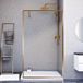 Essebagno – Paroi de douche 120 x 200 cm – Verre trempé anticalcaire 6 mm – Aluminium cuivre brossé – Fixation murale réversible