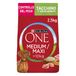 PURINA ONE Medium/Maxi Droogvoer voor Honden, 4 x 2.5 kg