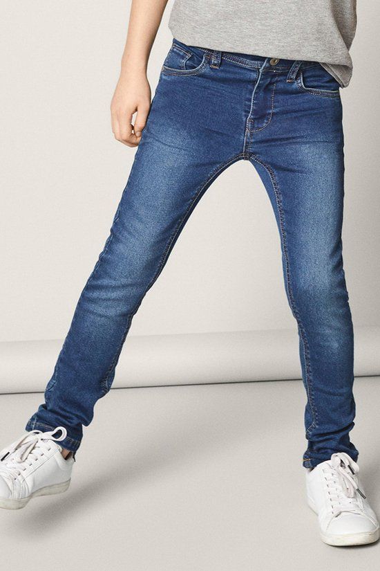 Name It Jeans Nkmtheo Xslim Swe Jeans - Medium Blue Denim - Maat 110