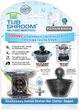TubShroom Revolutionaire badafvoerbeschermer, haaropvangzeef met stop, shroomplug, siliconen, zwart chroom met stop
