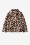 Sissy-Boy Bruine teddy jas met leopard print