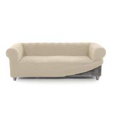 FAVERTI Chester-bankhoes voor 3-zitsbank van 180 tot 230 cm, model Novelle | beige | bankovertrek Chester van hoogwaardige jacquard-stof in katoenlook