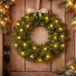 Black Box Couronne de Noël - D45 cm - avec éclairage LED - piles - couronne de porte