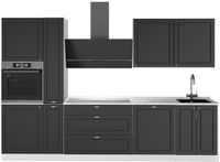 Vicco Complete keukeneenheid Fame-Line, Anthrazit-Gold Landhaus/Wit, 310 cm, WB Marmer