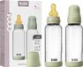 BIBS Biberon en verre - 240ml - Pack de 2 - Tétine en caoutchouc naturel - Sauge
