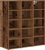 vidaXL Schoenenkast Bewerkt Hout Oud Hout 77,5 x 30 x 83,5 cm