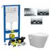 Geberit up100 Toiletset Bidesta | Rimless | Met Bidetkraan | Glans Wit | Delta Drukplaat