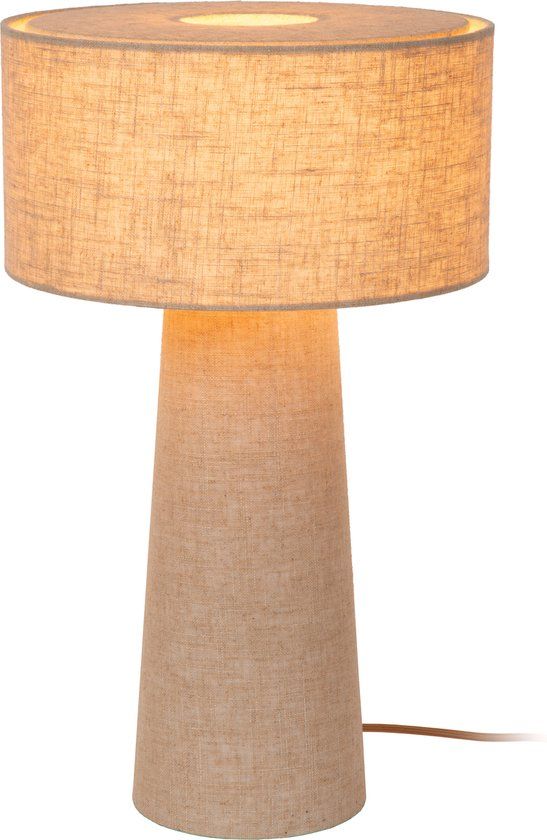 Lucide LEEROY - Tafellamp - Ø 30 cm - 1xE27 - Taupe