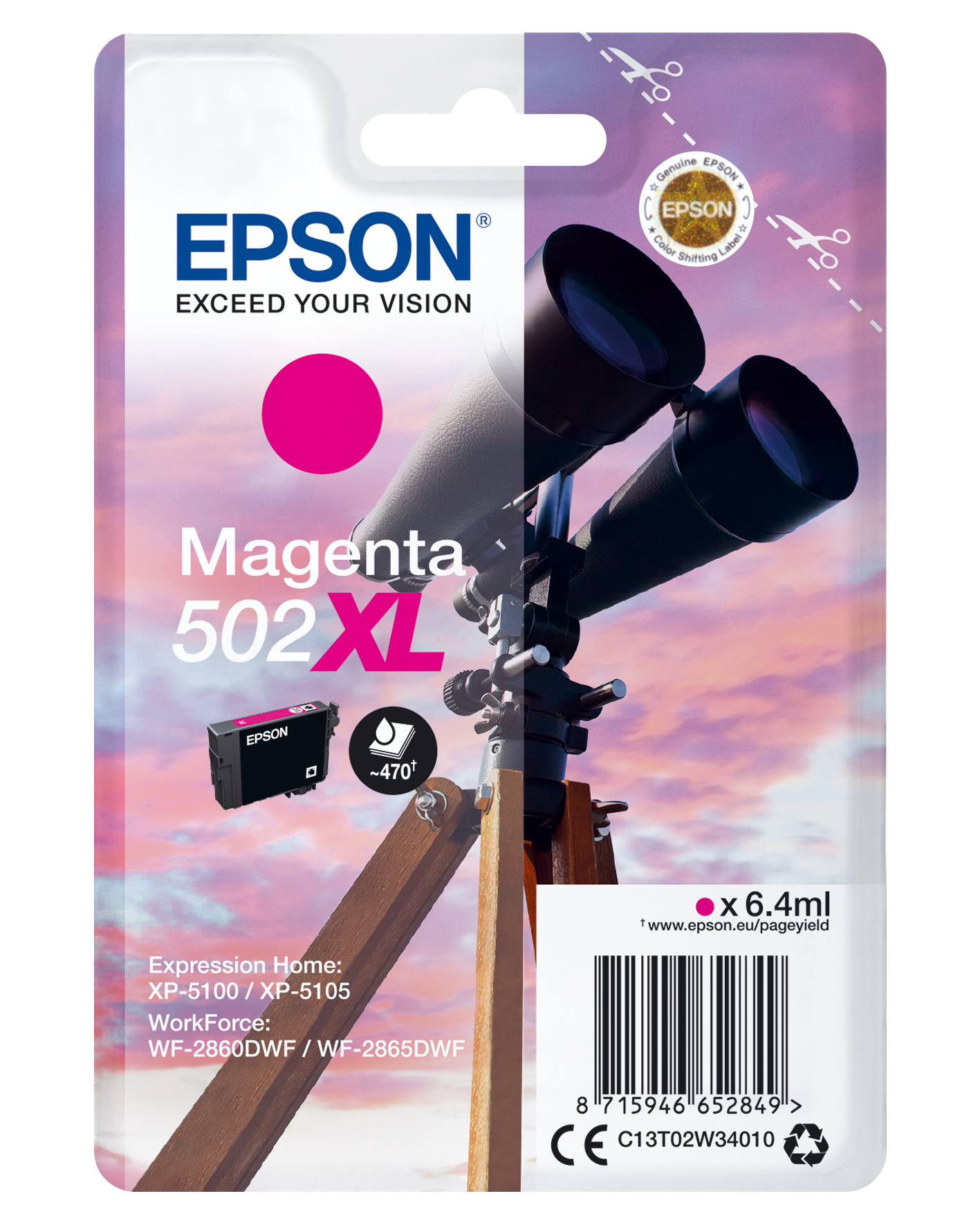 Epson Singlepack Magenta 502XL Ink single pack / magenta
