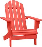 vidaXL Adirondack Tuinstoel Massief Vurenhout Rood Inclusief Kussen