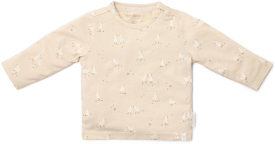 Little Dutch Shirt lange mouw - Beige - Maat 50 - Newborn Naturals