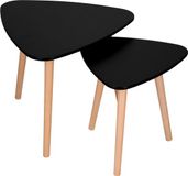 Springos Salontafel - Set van 2 - Scandinavische Stijl - Zwart - Driehoekig
