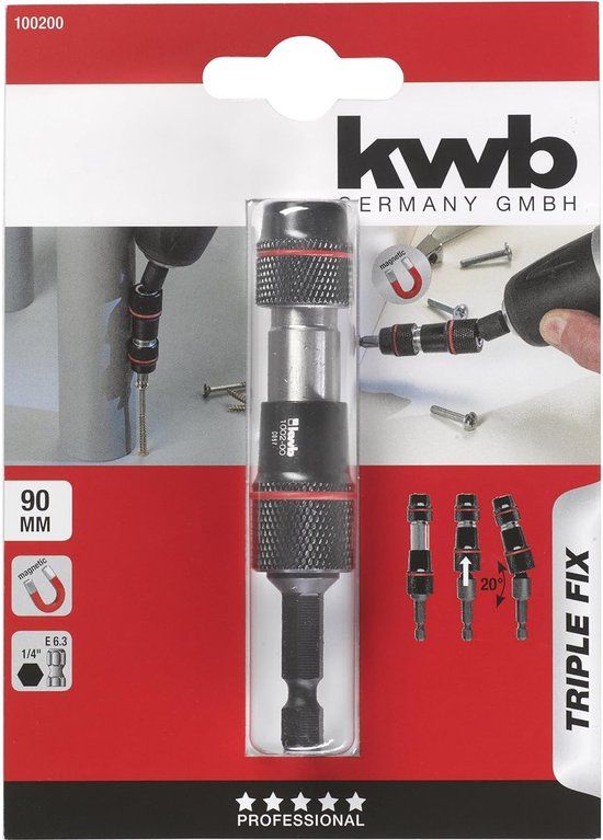 kwb Triple Fix magnetische snelwisselbithouder - voor C 6,3 bits met 1/4'' inch 6-punts schacht