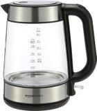 SURIGHT Klarstein Waterkoker glas 1,7 liter - Elektrische waterkoker 2200 W - Automatische uitschakeling - Zwart en zilver