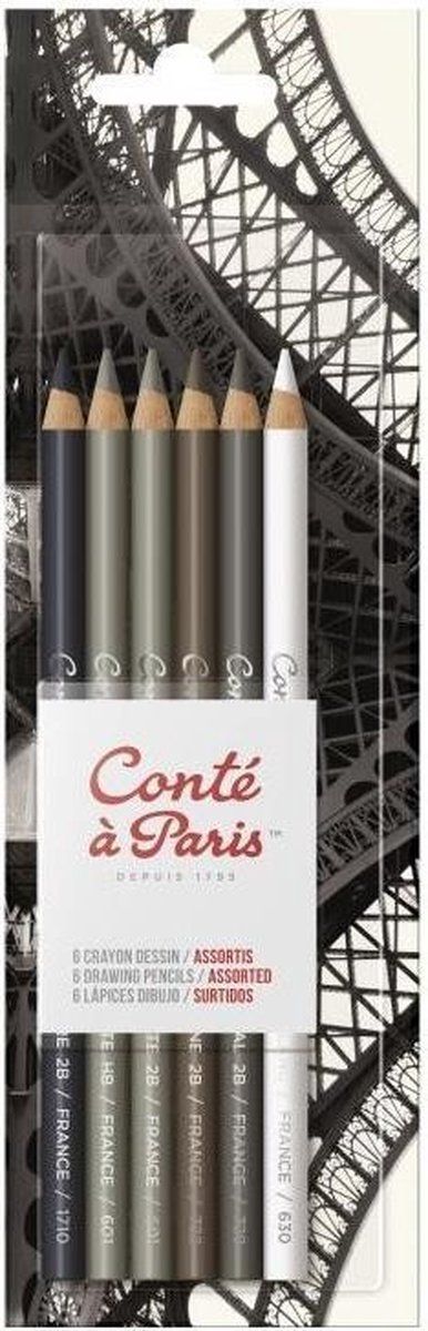 Conté à Paris Conté á Paris - 6 teken potloden - Assorti