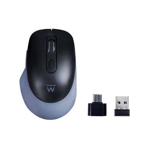 Draadloze Ewent Draadloze muis 2,4 GHz met stille toetsen en USB-C adapter - EW3204