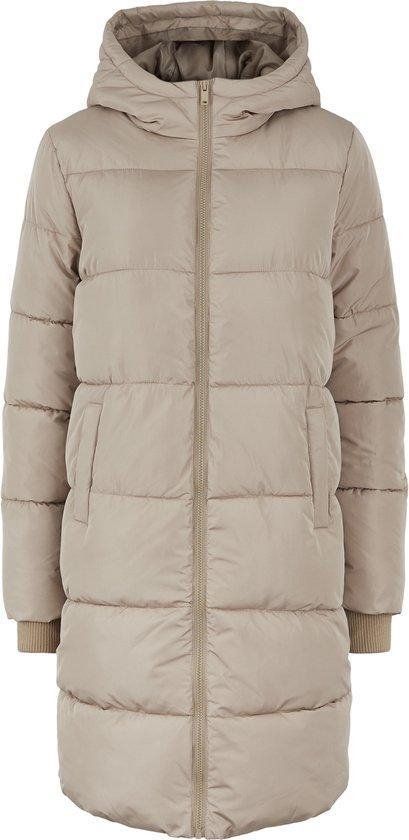 Pieces Bee New Long Puffer Jacket - Women's - Size S - Grey