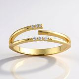 Cavill - 9 Karaat Geelgouden Ring - Afrikaanse I2 H en I1 H Ronde Diamanten - 0,039 Ct - Prong Zetting - Luxe Stijlvolle Dames Ring
