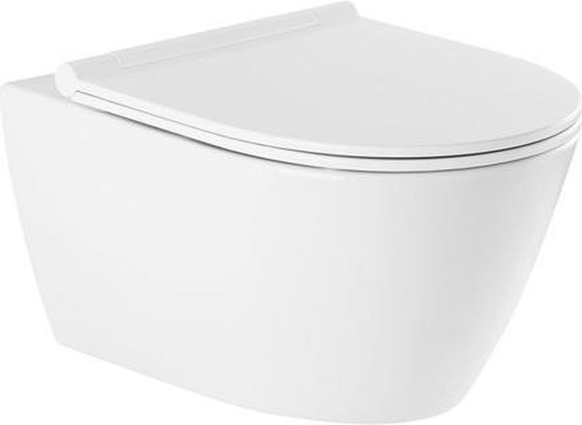 QeramiQ Salina Hangtoilet - Met softclose wc bil - Keramiek Wit