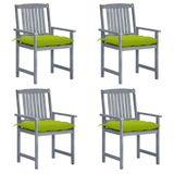 VidaXL Fauteuils de jardin 4 pièces avec coussins bois d'acacia massif gris