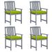 VidaXL Tuinstoelen 4 stuks met kussens massief acaciahout grijs