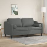 vidaXL Tweezitsbank 140 cm stof donkergrijs