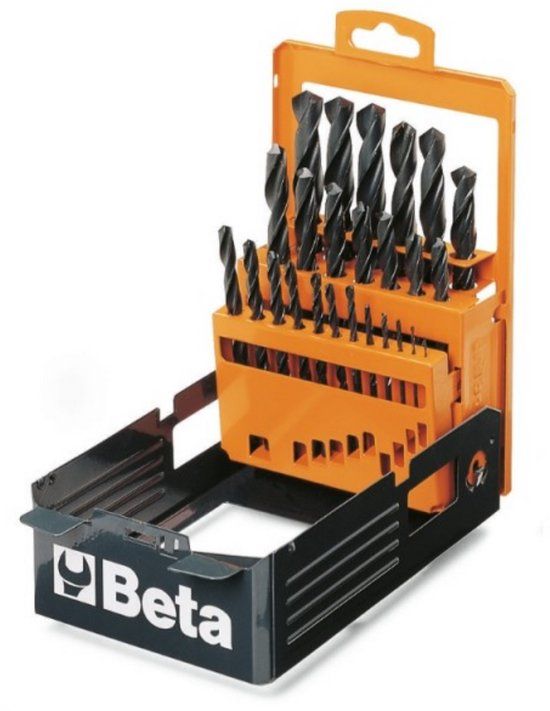 Beta 19-delige spiraalborenset - metaalbewerking - HSS - 1-10 mm - in kist