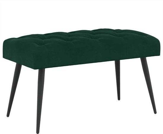vidaXL Bank met knopen tufting Donkergroen 80 x 40 x 46 cm Fluweel