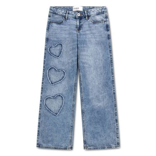 Abercrombie & Fitch low waist baggy jeans met hartjes medium blue denim