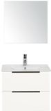 BES LED Seville Badmeubelset 60 cm - Wit Hoogglans Edge Greep - Wastafel Enjoy met Spiegel